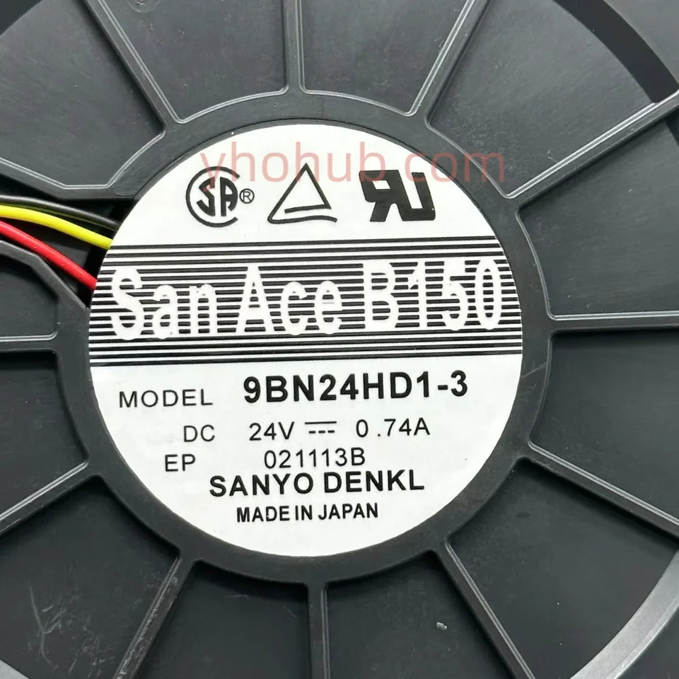 Sanyo Denki 3 와이어 서버 냉각팬 9BN24HD1-3 DC 24V 0.74A 150x150x40mm