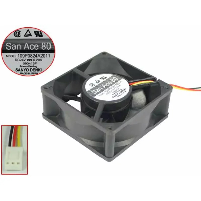 Sanyo Denki 3 선 서버 냉각팬 109P0824A2011 DC 24V 0.29A 80x80x32mm