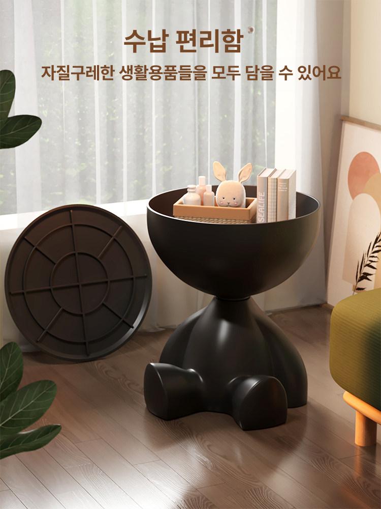 미니 원목 사이드테이블 인테리어 보조 간이 협탁 거실 엔틱 창가 원형테이블 - 상품 이미지