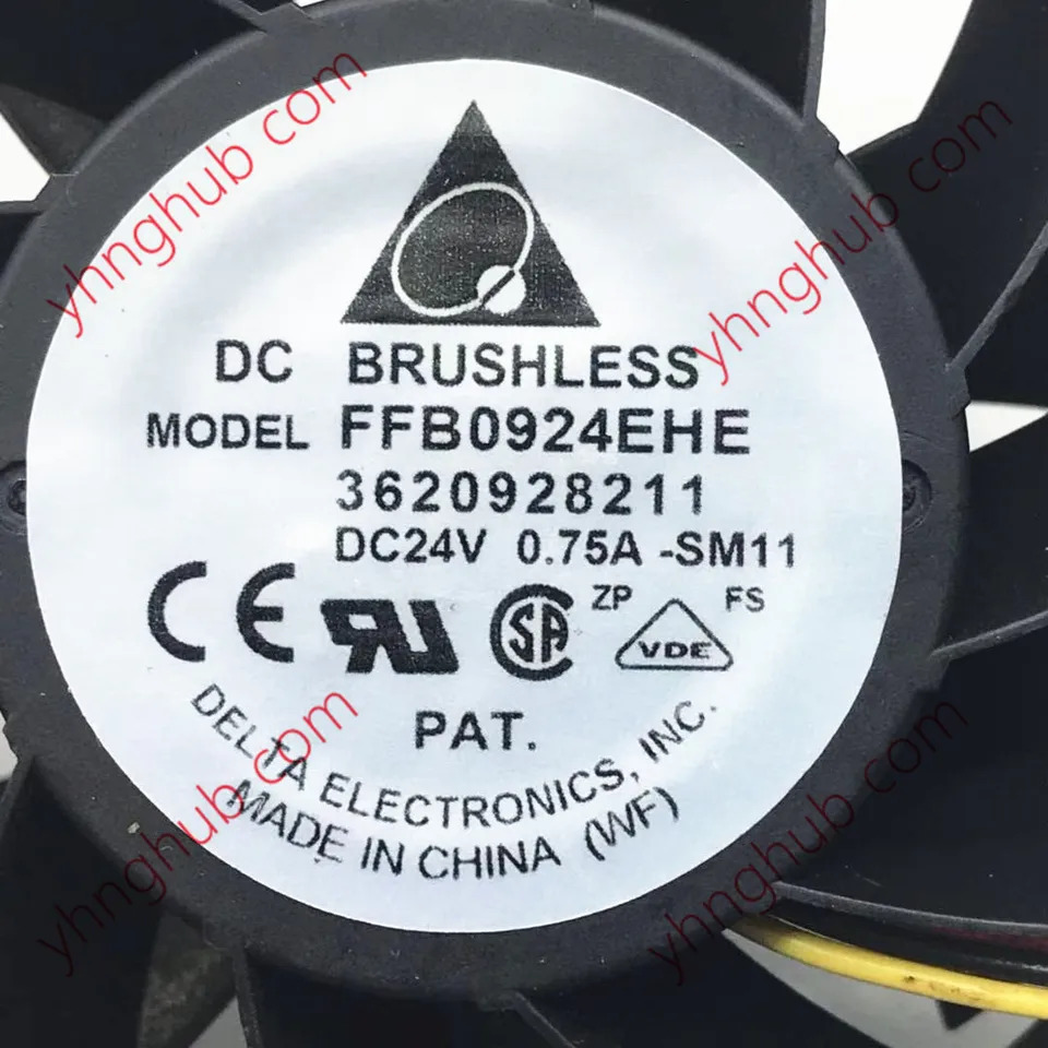 Delta Electronics FFB0924EHE SM11 DC 24V 0.75A 90x90x28mm 3 선 서버 냉각팬