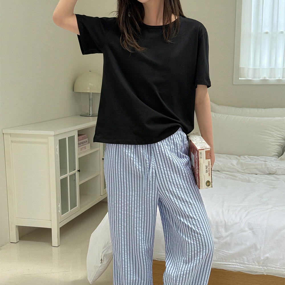 베이직 레이어드 랍빠 반팔 티셔츠 이미지 8