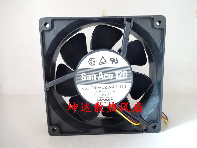 SANYO Denki 4 와이어 서버 냉각팬 109R1224H1011 DC 24V 0.25A mm