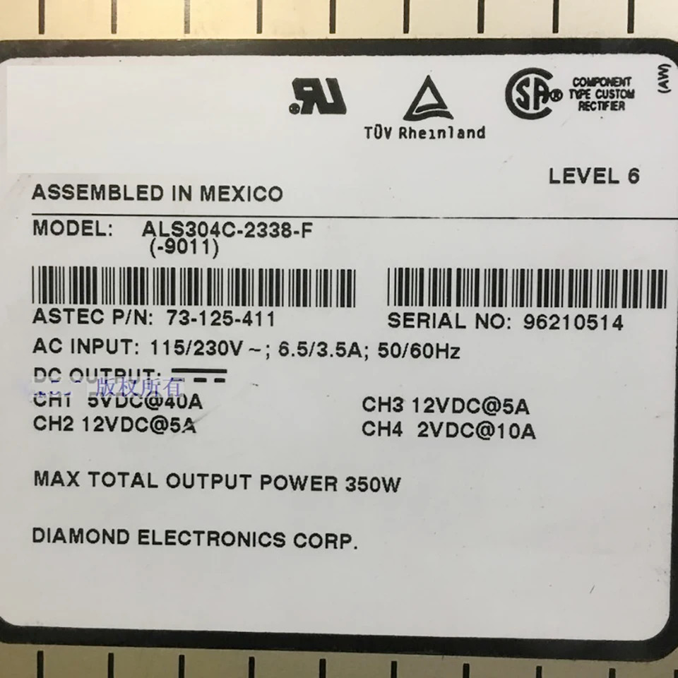 ASTEC오리지널ALS304C-2338-F 73-125-411 350W 전원공급장치