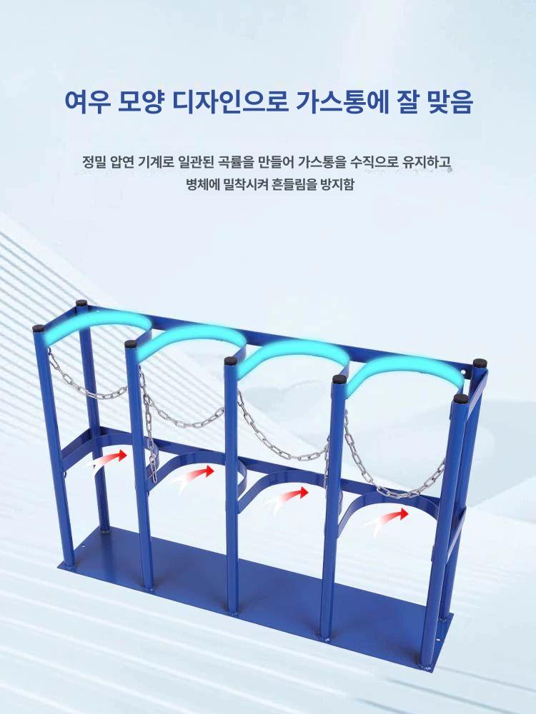 이동식 거치대 LPG 고정 홀더 고압 스탠드 보관대 브라켓 장치 운반 랙 실험실 휠카트 - 상세 이미지 4