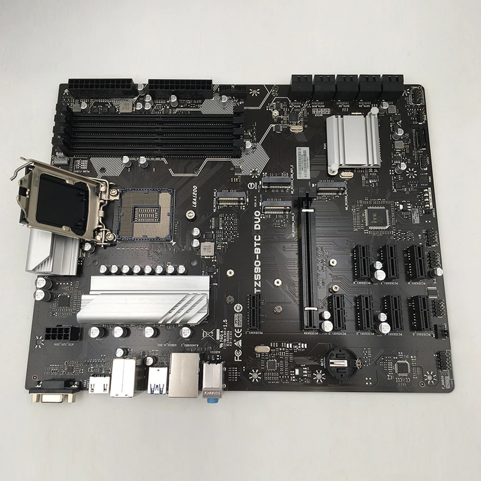 Biostar 마더보드TZ590-BTC DUO Z590 LGA1200 6Gb/s 지지대세대 11 세대 CPU 마이크로 DDR4 PCIe 3.0 128GB