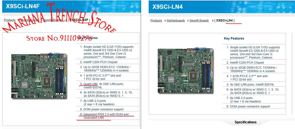슈퍼마이크로 마더보드X9SCI-LN4F LGA1155 제온 E3-1200 V1 V2 시리즈 2 세대 3 코어 i3 DDR3 ECC IPMI 2.0