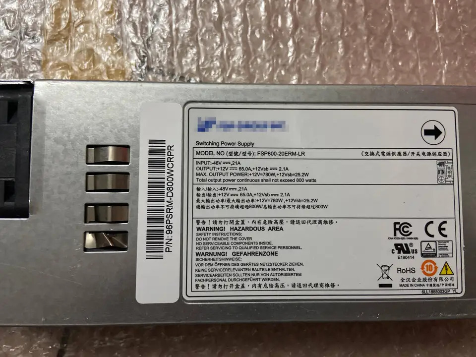FSP800-20ERM-LR 인스퍼 NF5460M4 NF8480 M4 서버DC 전원공급장치 48V