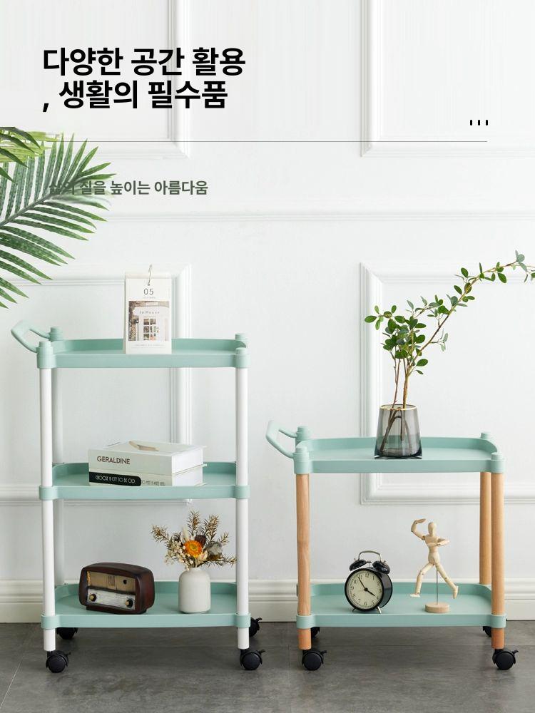 이동식 서빙카트 업소용 커피 트롤리 수납 레스토랑 호텔 웨건 디자인 모던 다층 - 상세 이미지 2