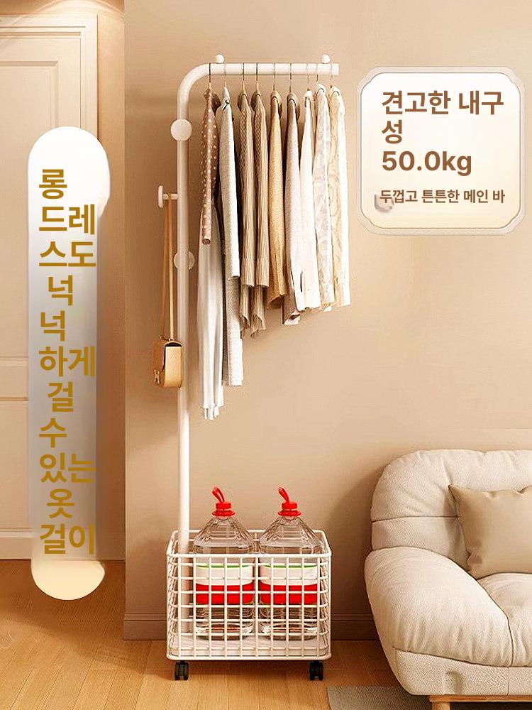 이동식 옷걸이행거 튼튼한 스탠딩 바퀴 슬림행거 수납행거 바지걸이 공간활용 - 상세 이미지 2