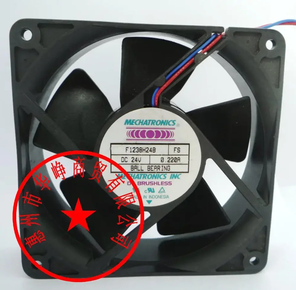 MECHATRONICS 서버 냉각팬 2 와이어 F1238H24B DC 24V 0.220A mm