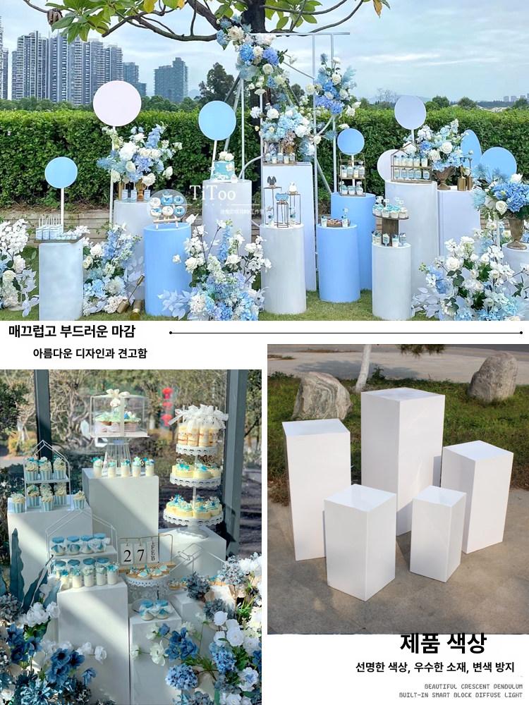 사각 전시대 원형 진열대 받침대 오브제 매대 소품 사진 전시용 전시다이 포토존 큐브 - 상세 이미지 4
