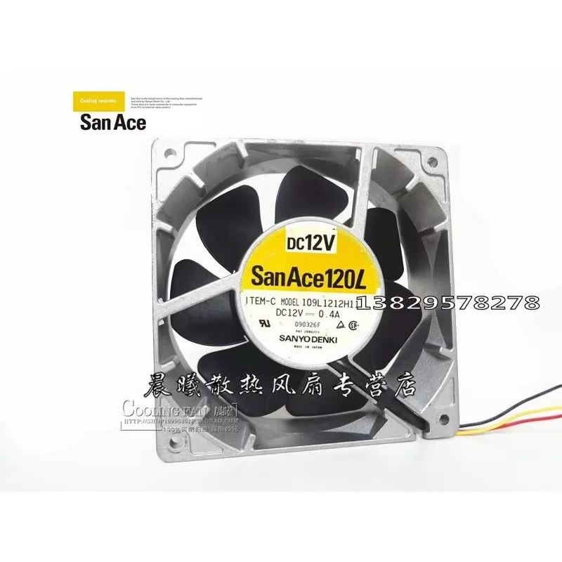 Sanyo Denki 3 선 서버 냉각팬 109L1212H110 DC 12V 0.40A mm