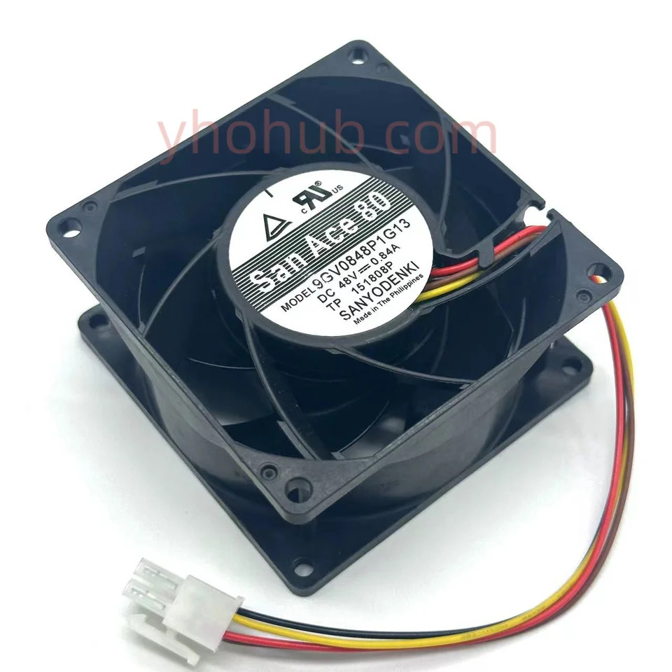 Sanyo Denki 9GV0848P1G13 DC 48V 0.84A 80x80x38mm 4 선 서버 냉각팬