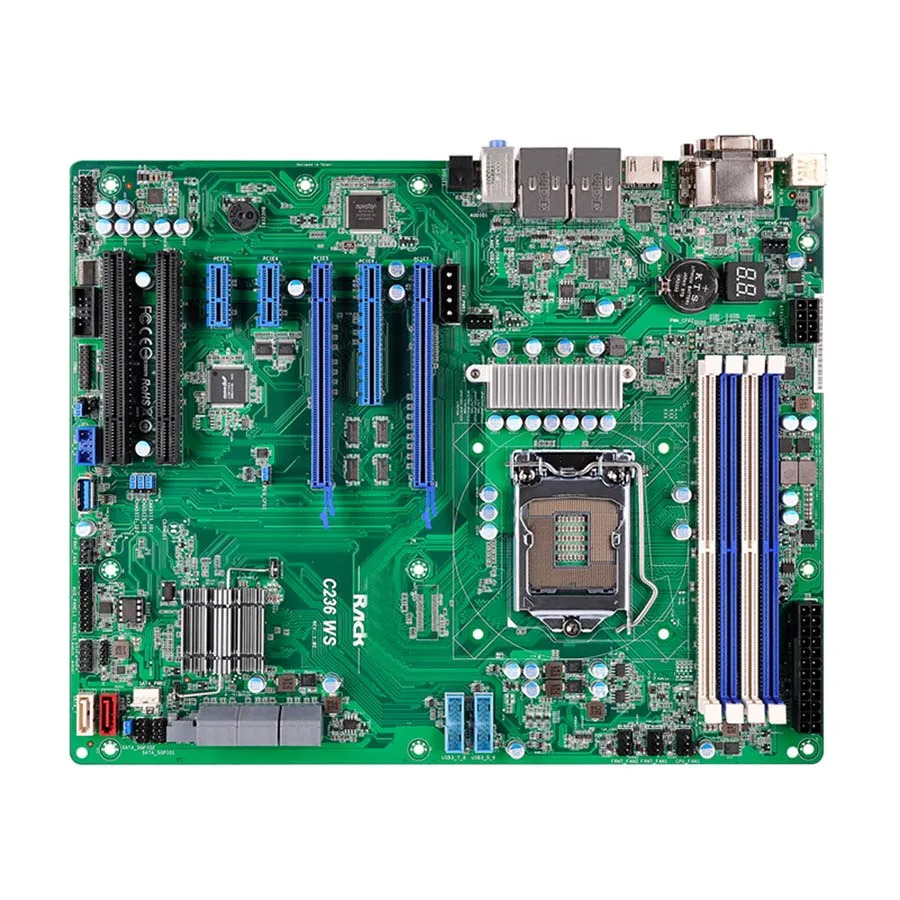 단일 CPU 워크스테이션 마더보드 ASRock호환 C236 WS LGA1151 지지대 E3-1200 v5/v6 슬롯 DDR4