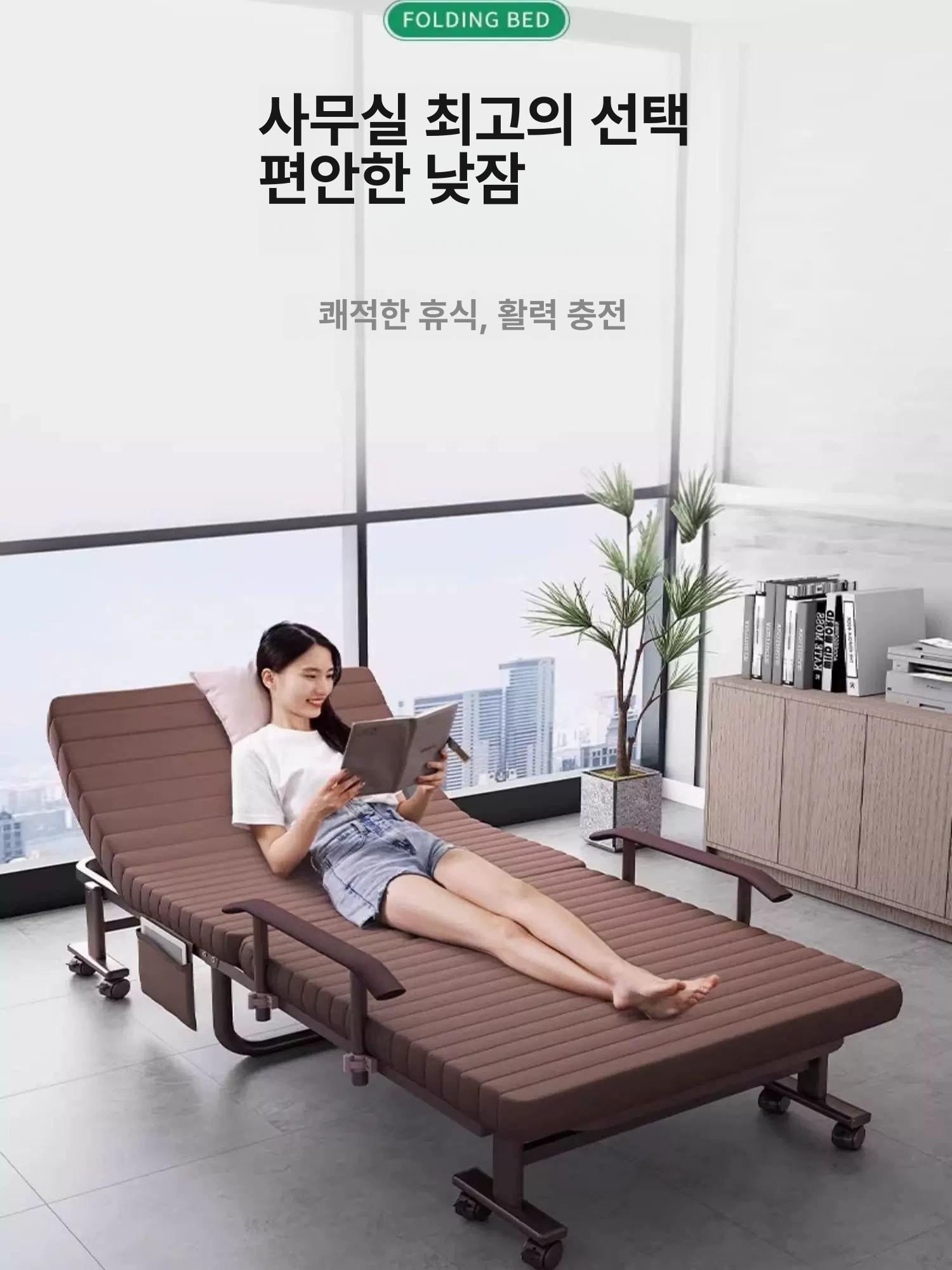 1인용 베드 접이식 수납 안락 폴딩 공간활용 90cm 삼색 - 상세 이미지 2