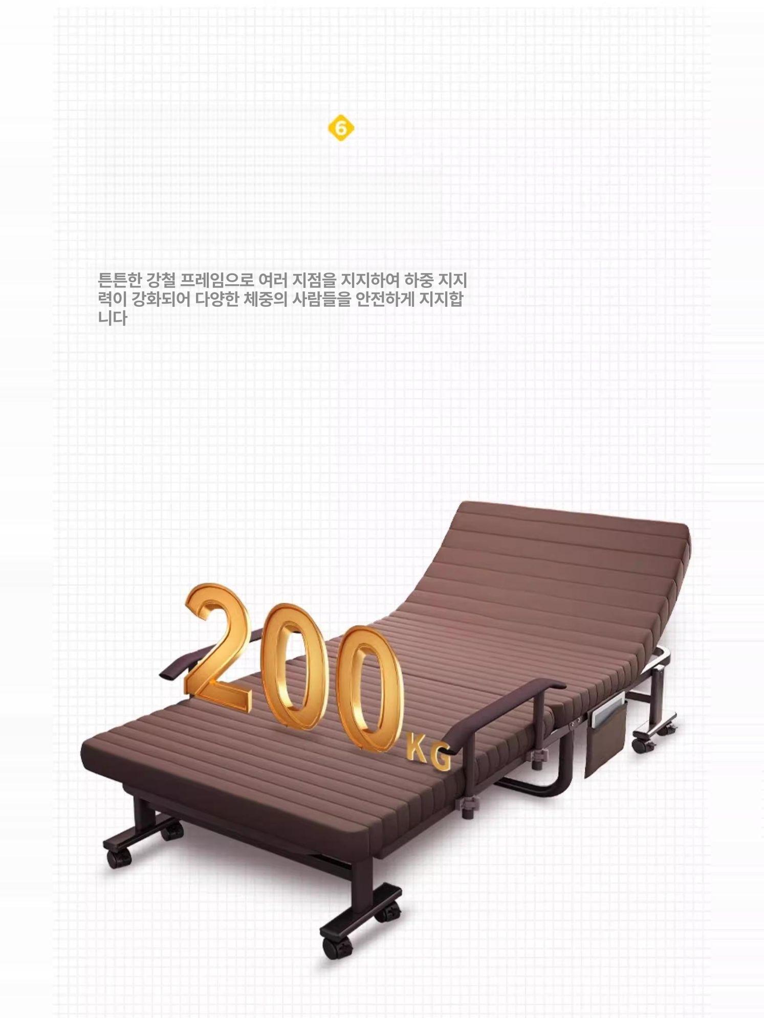 1인용 베드 접이식 수납 안락 폴딩 공간활용 90cm 삼색 - 상세 이미지 4