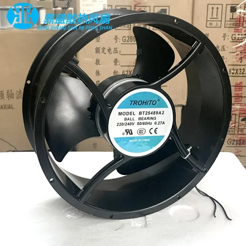 TROHITO 2 와이어 서버 냉각팬 BT25489A2 AC 220V 0.27A 254x254x89mm