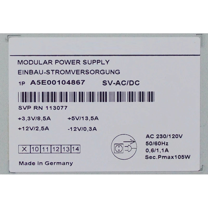 지멘스 IPC 전원공급장치 A5E00104867 SV-AC/DC