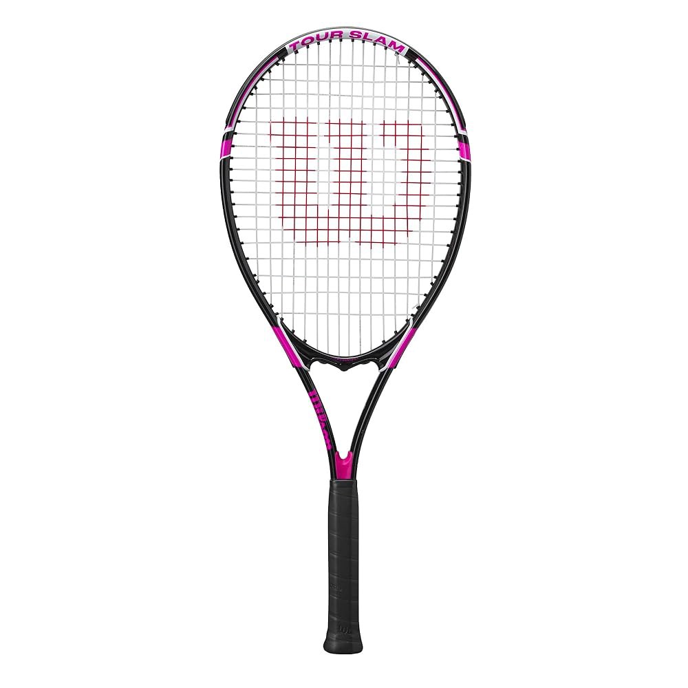 Wilson Tour Slam 성인용 테니스 라켓 그립 6.4cm(2-4 블랙/핑크 1/4인치) - 사이즈 - 상품 이미지