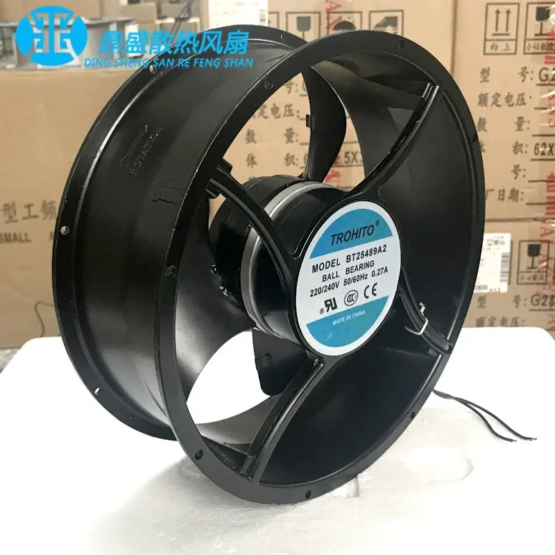 TROHITO 2 와이어 서버 냉각팬 BT25489A2 AC 220V 0.27A 254x254x89mm