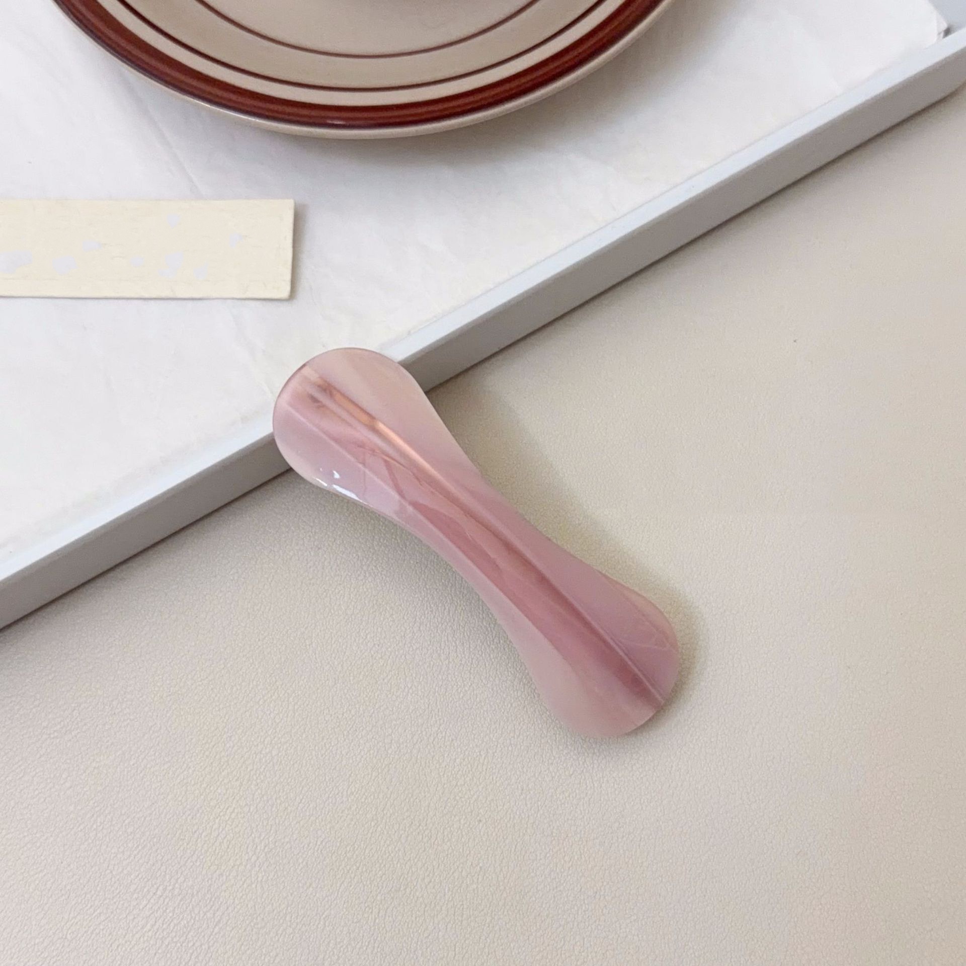 마블 자개 헤어 자동핀 반묶음 반머리 집게핀 - 상세 이미지 3