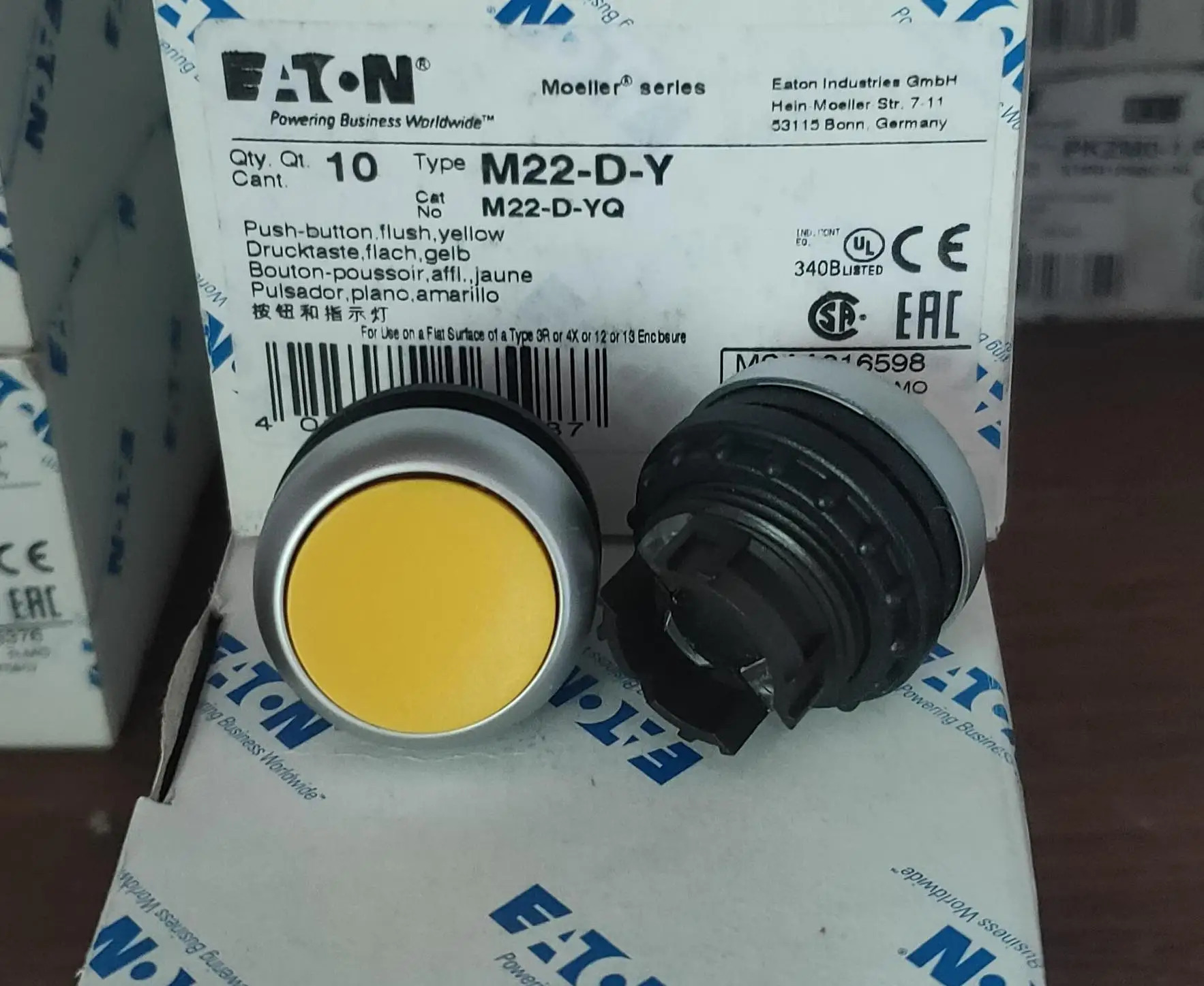 10pcs Eaton M22-D-S M22-D-M22-D-R M22-D-G 버튼 열기