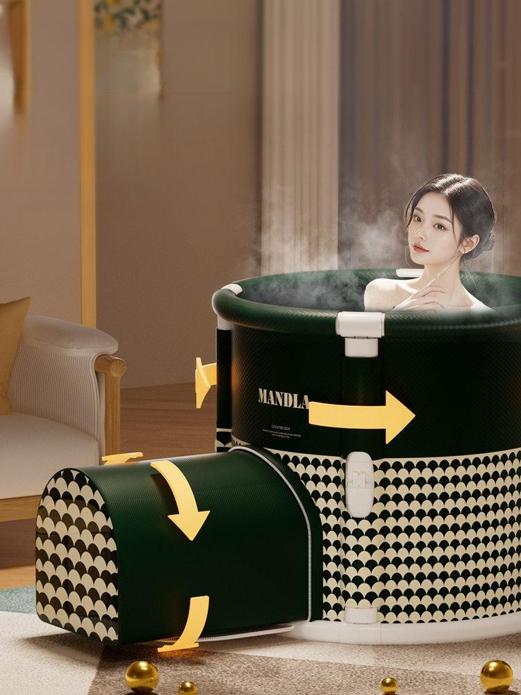 홀로사우나 가정용사우나 반신욕조 접이식욕조 성인접이식 목욕 홈 기본형 욕실 개인 - 상품 이미지