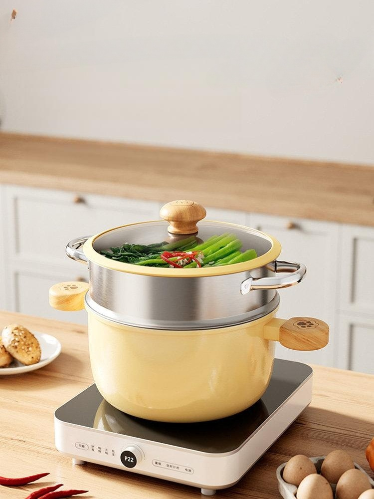 도자기 국냄비 세라믹 두꺼운 계란찜 뚝배기 뚜껑 찌개 찜냄비 전골냄비 - 상품 이미지