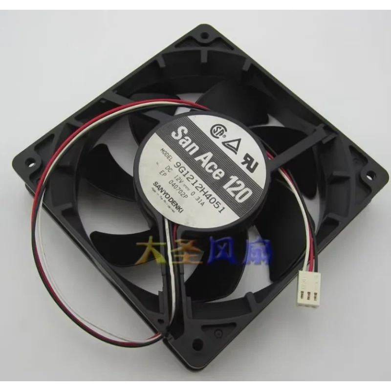 Sanyo Denki 서버 냉각팬 3 선 9G1212H4051 DC 12V 0.31A 120x120x25mm