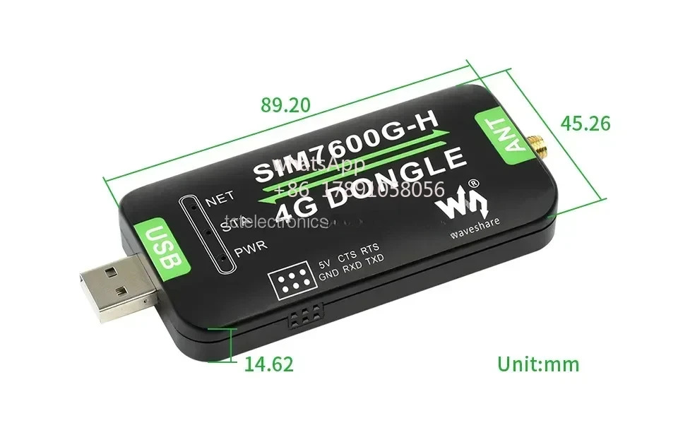 SIM7600G-H 4G 동글 모듈 단일 안테나 데이터 변속기 산업등급