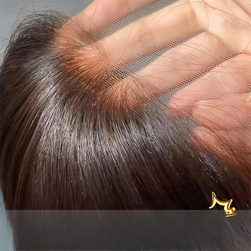 인모 가발 자연스러운 웨이브 헤어피스 탑커버 시스루뱅 똑딱이 단발 항암 중년여성 - 상품 이미지