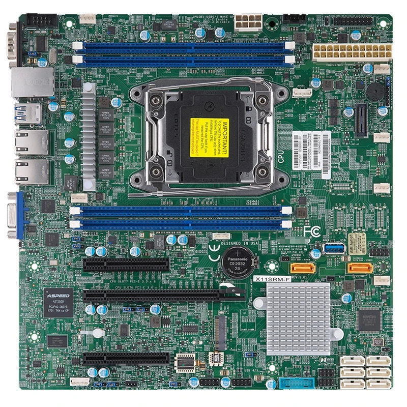 X11SRM-F 산업패키지 마더보드 슈퍼마이크로 단일 채널 2066 핀 C422 칩 W-2200 IPMI Micro