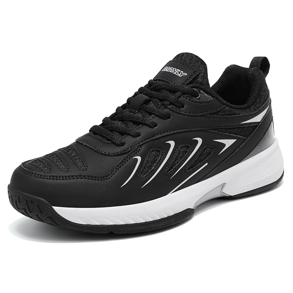 EADNLY Pickleball Shoes 남성용 테니스 신발 엑스트라 미끄럼 신발, 스니커즈 경량 방지 통기성 모든 라켓 운동용 코트 블랙. 와이드 스포츠 Blue 12 - 상품 이미지