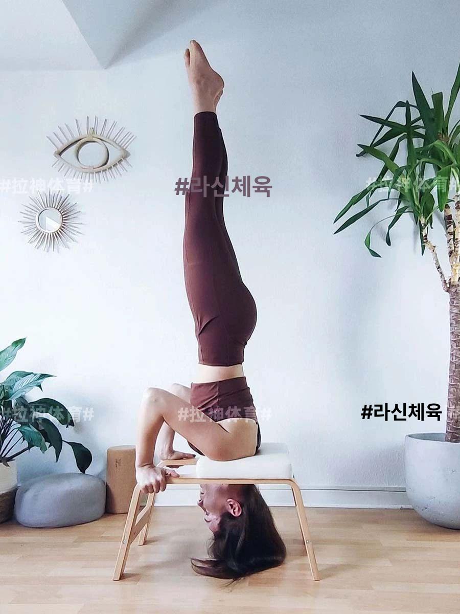 원목 다용도의자 운동기구 코어운동 허리 체어 가정용 척추 교정용 실내 꺼꾸리 - 상세 이미지 3