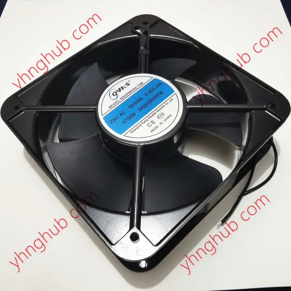 QVKS Kanshuang KS2206HA2-T5B 2핀 서버 냉각팬 AC 230V 0.30A 200x200x60mm