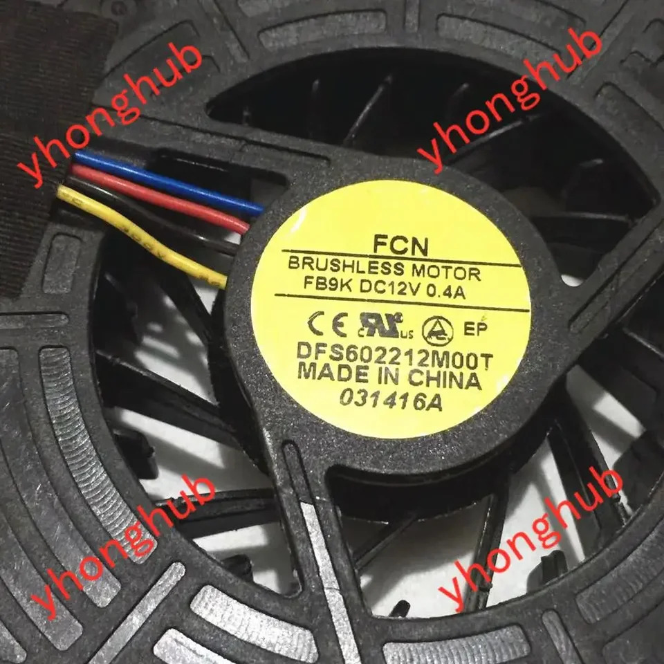 FCN DFS602212M00T FB9K DC 12V 0.40A 4 와이어 서버 냉각팬