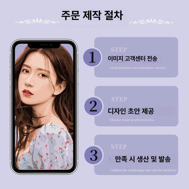 DIY 유화 사진 맞춤 제작 손그림 창의적 선물 인쇄 페인팅 24색 유화 세트 (페인트+붓+내부 프레임) 40x60 - 상세 이미지 2