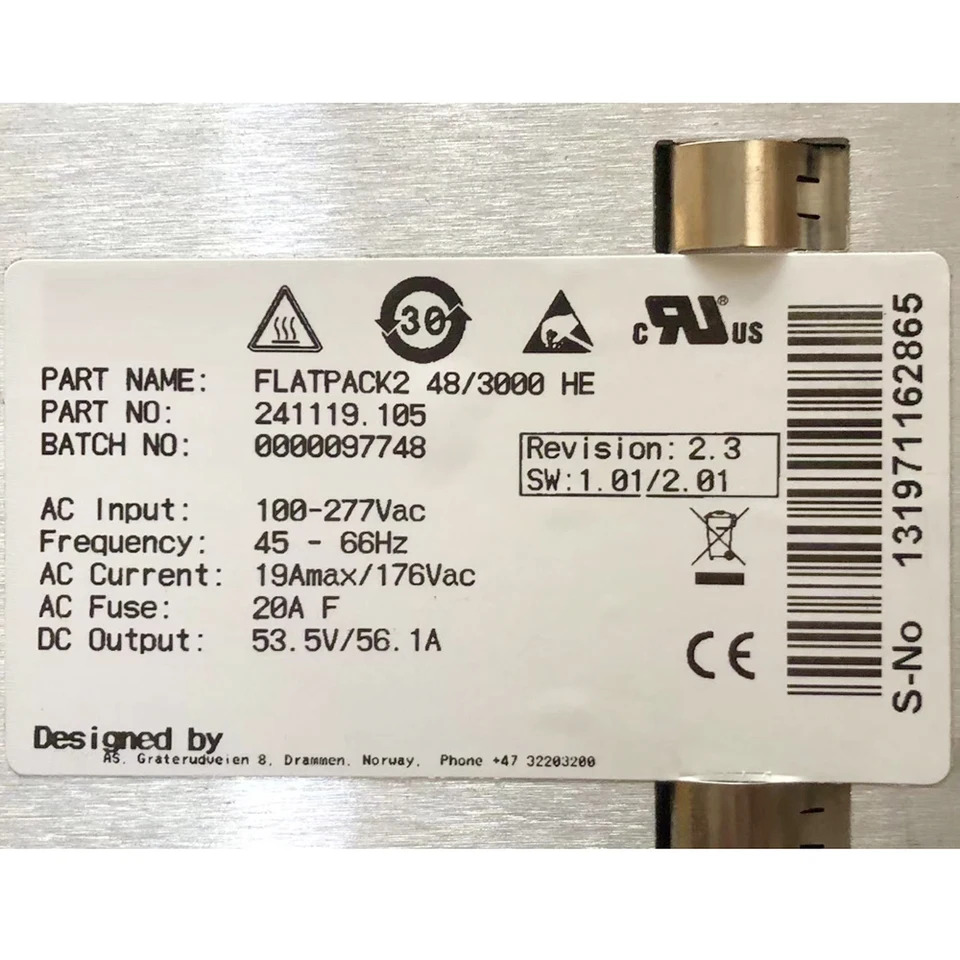 FLATPACK2 48/3000 HE 3000W 241119.105 ELTEK 고효율 전력 정류기 모듈