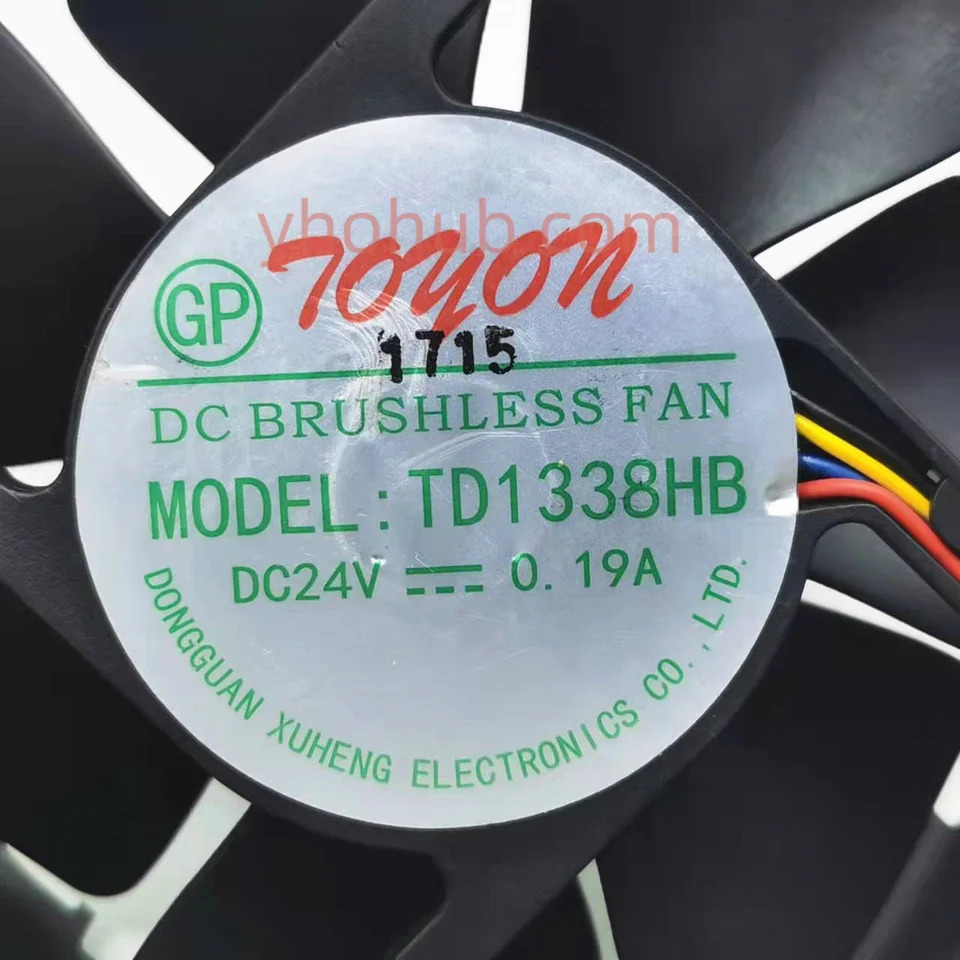 TOYON TD1338HB DC 24V 0.19A 135x135x38mm 4 선 서버 냉각팬