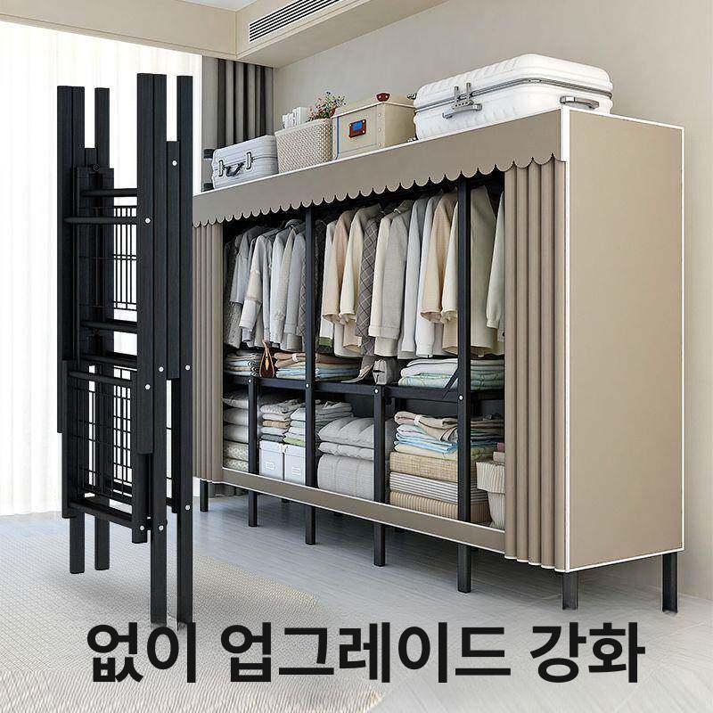 수납장 이동식옷장 조립식 옷걸이 가정용 튼튼한 더블 원룸 이동식행거 거실 자취방 - 상세 이미지 5