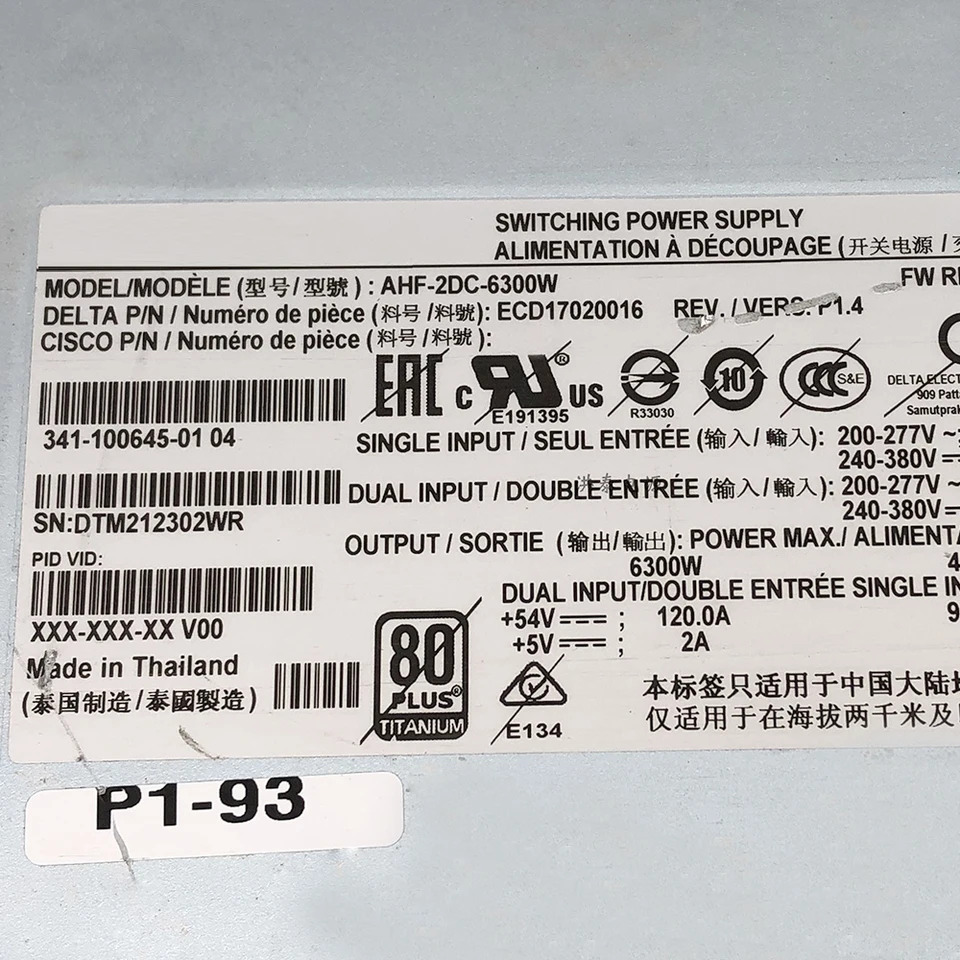 델타 AHF-2DC-6300W NG-MOD-6KW 341-100645-01 전원공급장치 전 완전 리퍼