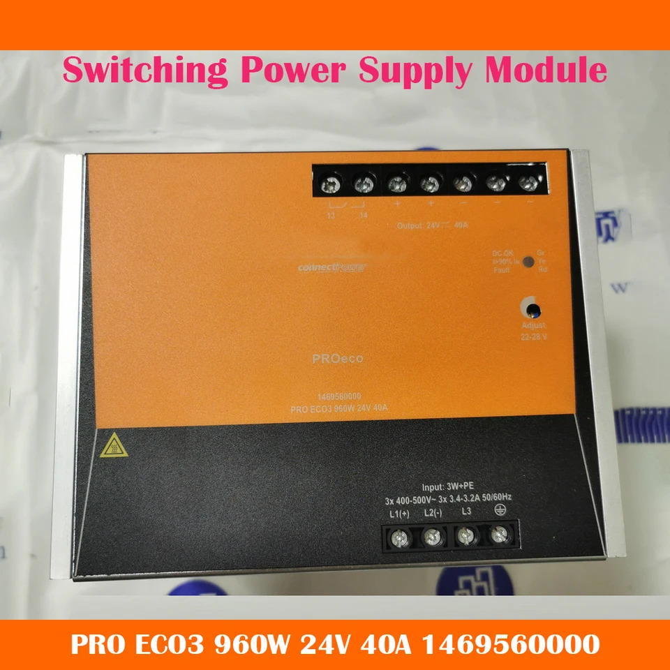 Weidmuller 스위칭 전원공급장치 모듈 가이드 레일 설치 PRO ECO3 960W 24V 40A 1469560000