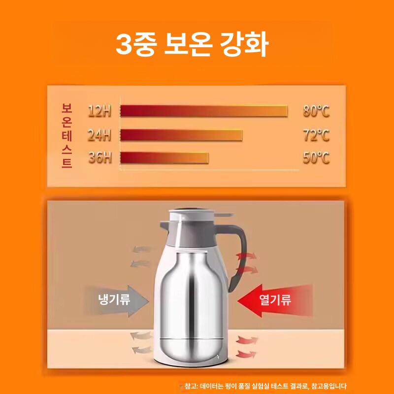 대용량 보온주전자 스테인리스 포트 보냉 진공 업소용 스테인레스 뜨거운물 손잡이 - 상세 이미지 4