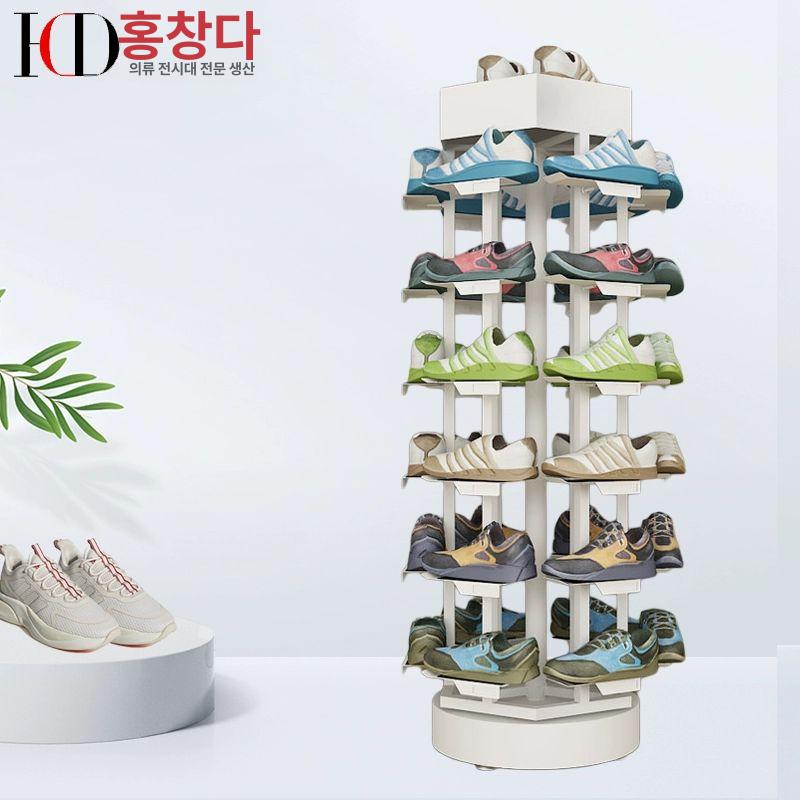 디스플레이 회전진열대 철제 매장용 매대 랙 선반 거치대 원형 수납 정리대 타공판 - 상세 이미지 5