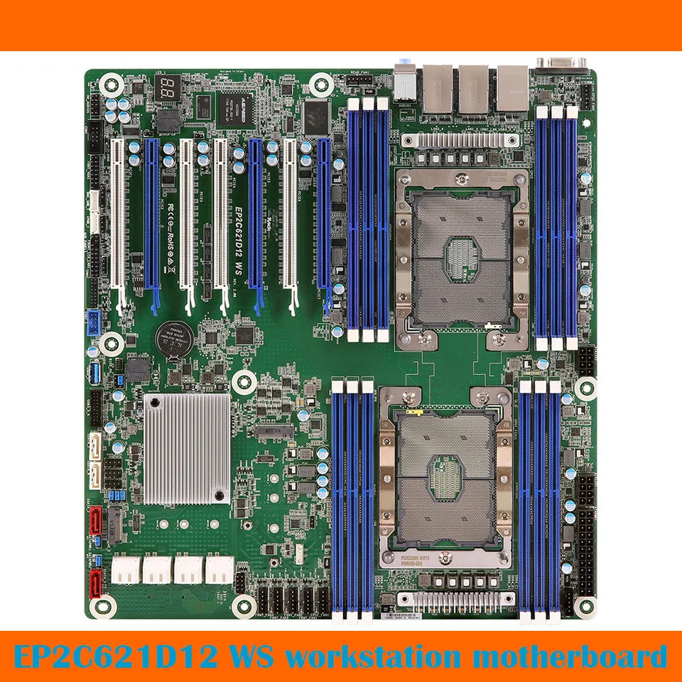ASRock호환 워크스테이션 마더보드 EP2C621D12 WS 듀얼 슬롯 지원 LGA3647 2 세대 DDR4