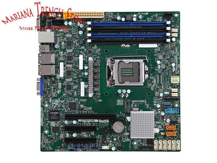 Supermicro 마더보드X11SSH-LN4F 탑재 LGA1151 E3-1200 v6/v5 7th 6th Gen.i3 DDR4 쿼드 GbE LANI210-AT