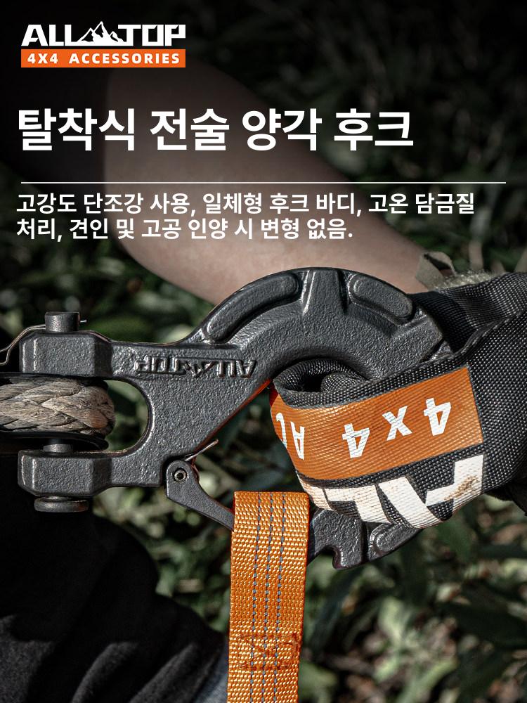소형 핸드윈치 후크 차량용 핸들스위치 와이어 로프 케이블 도르래 견인기 - 상세 이미지 4