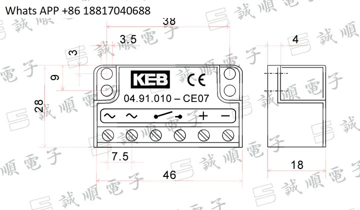 KEB 04.91.010-CE07 Uin 240VAC 0.6A Uout 108VDC 1.2A 50/60Hz