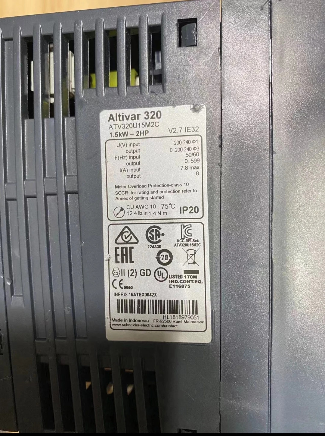 ATV320U15M2C 사인버터 1.5kW-2hp호환 리퍼 기능 OK