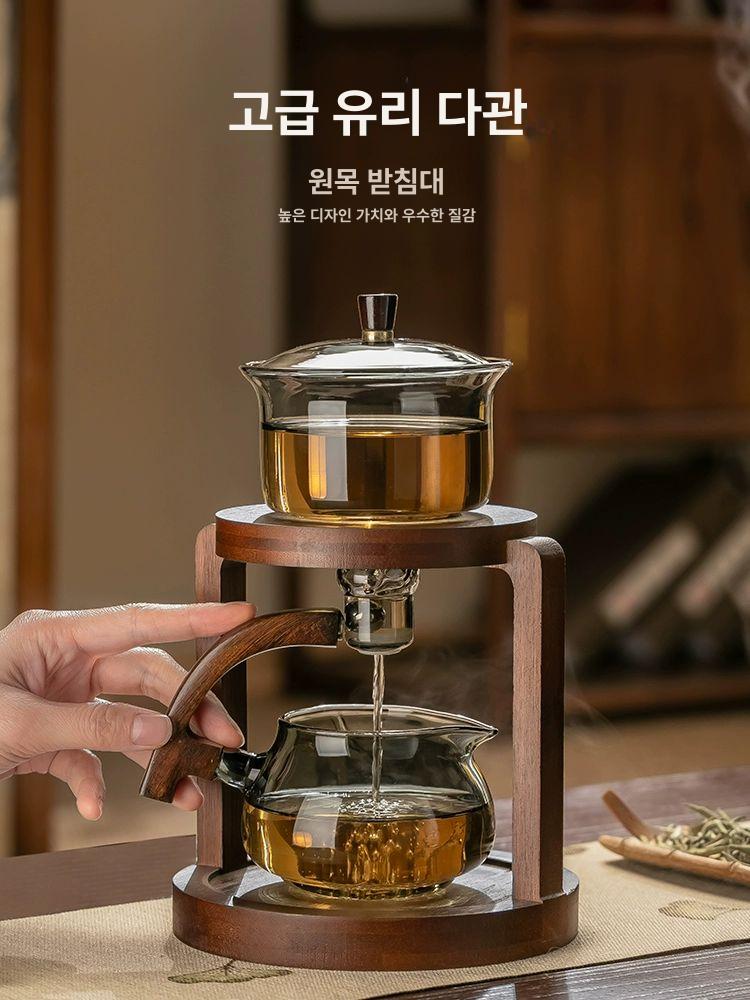 내열유리 가정용 자동티메이커 보온 거름망 내열성 내열주전자 유리티팟 - 상세 이미지 3